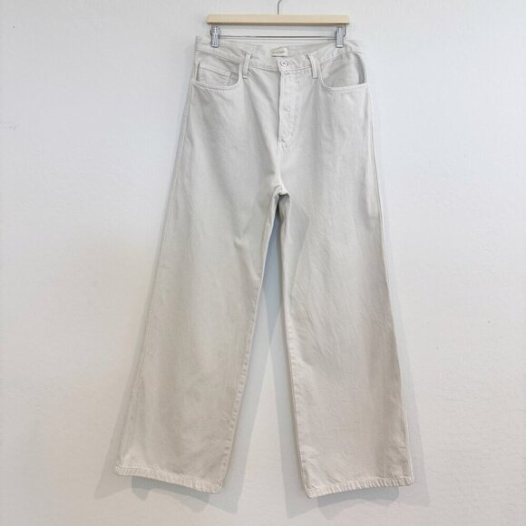 Favorite Daughter Denim The Masha Wide Leg Jeans Stone Cream Beige Plus Size 32 - Picture 3 of 14